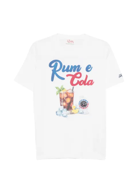 MC2 Saint Barth Denver T-shirt med cocktailtryk og slogantryk
