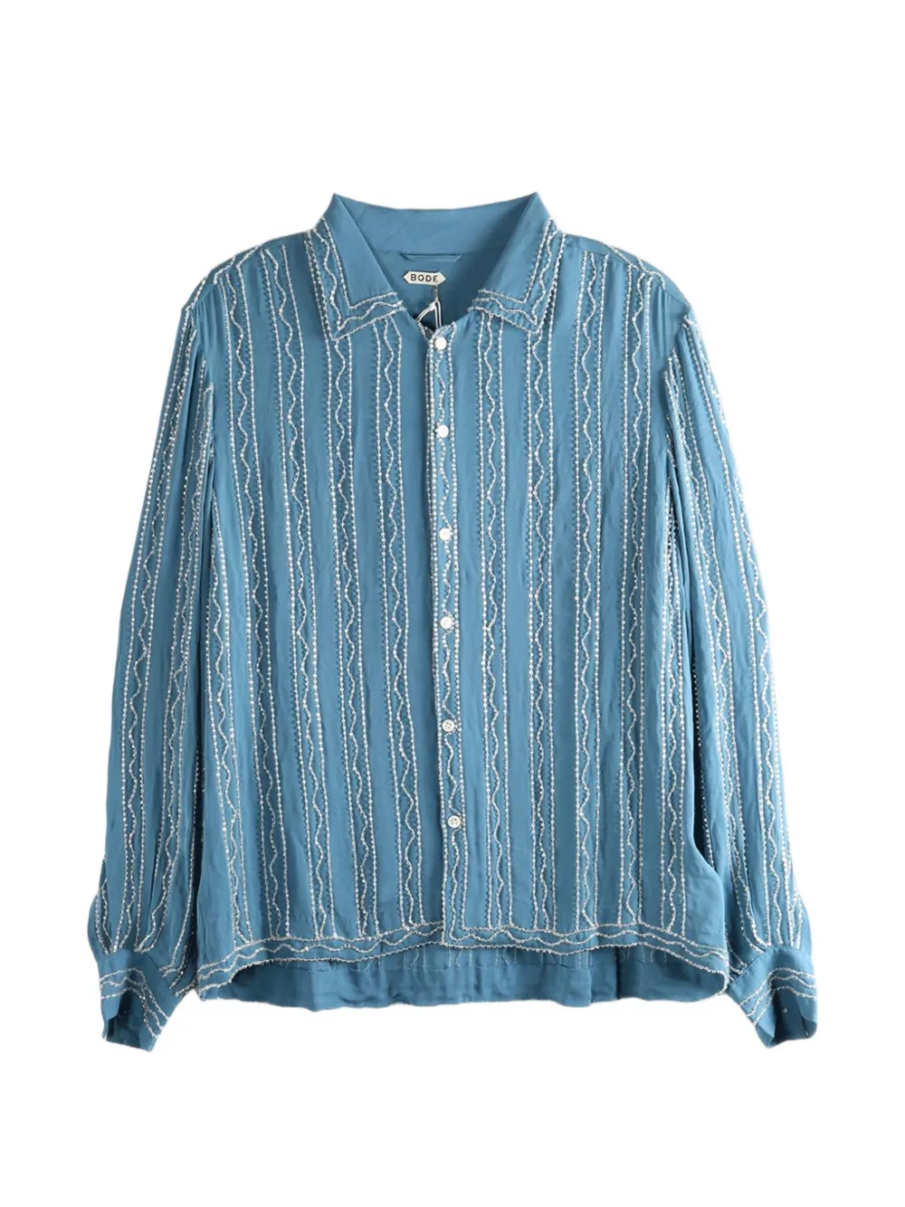BODE Beaded Sea stripe shirt - Blu