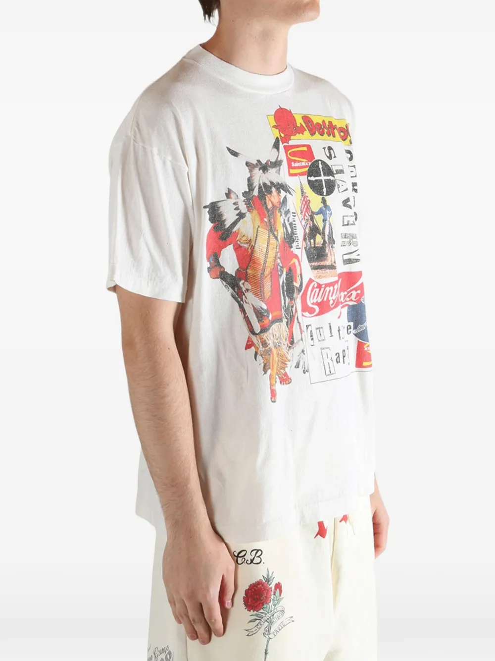 SAINT MXXXXXX T-shirt met grafische print Beige