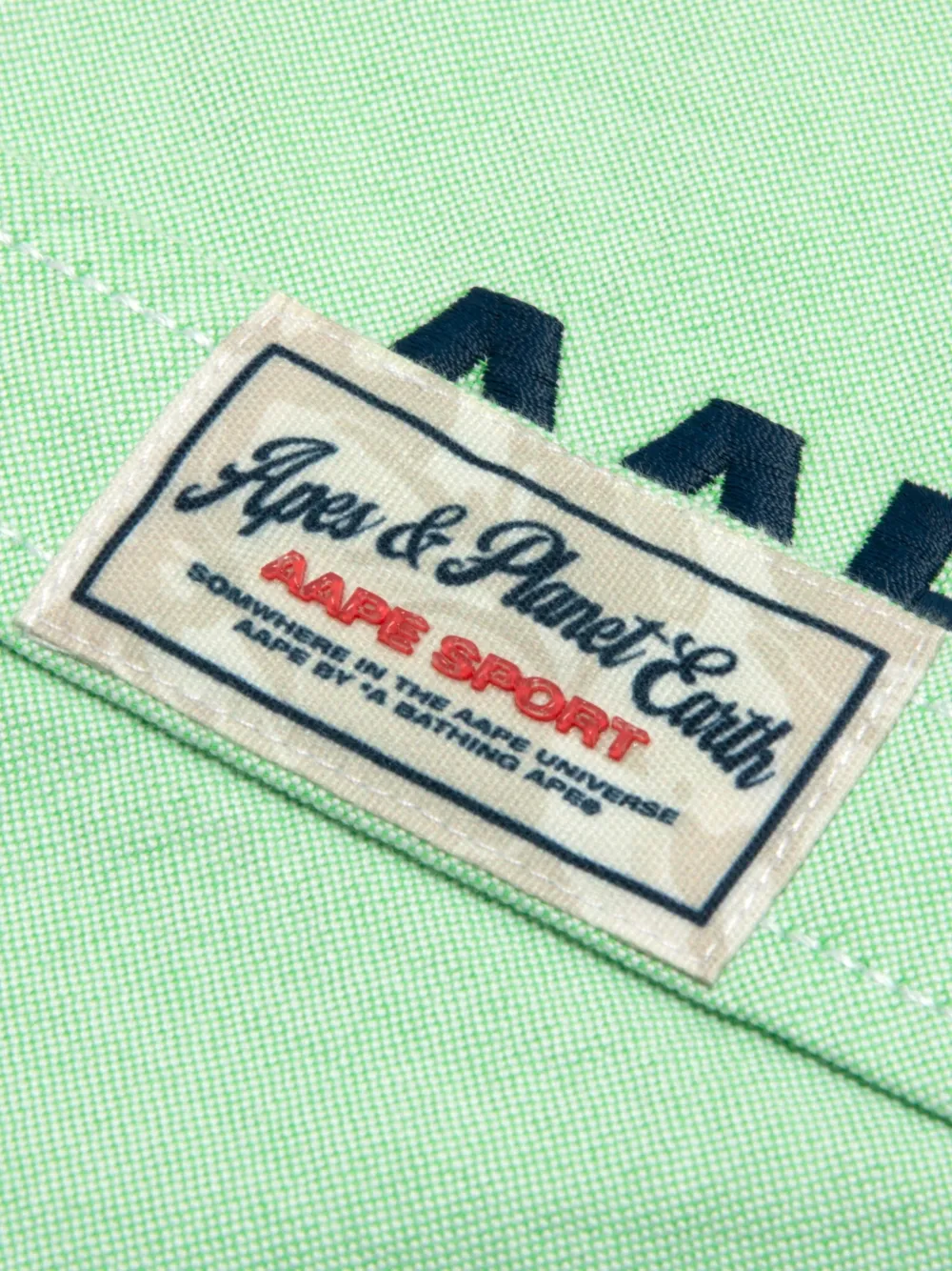 AAPE BY *A BATHING APE Overhemd met logopatch en korte mouwen Groen