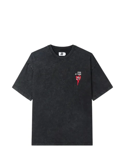 izzue acid-wash graphic-print T-shirt