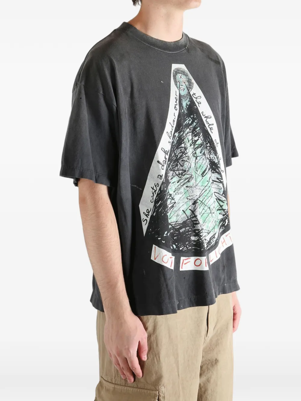 SAINT MXXXXXX Vote F Light T-shirt met korte mouwen en grafische print Grijs