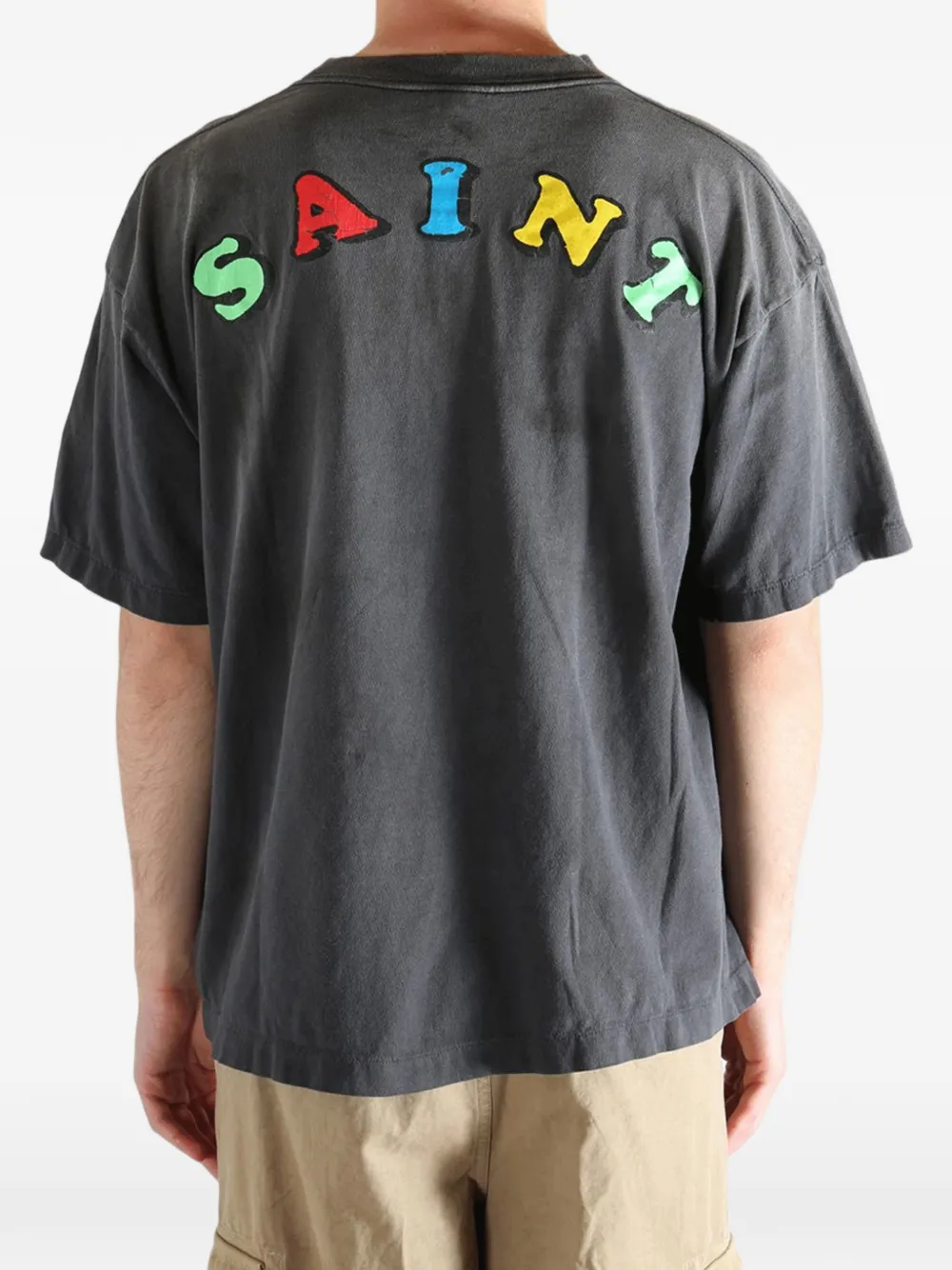 SAINT MXXXXXX Vote F Light T-shirt met korte mouwen en grafische print Grijs