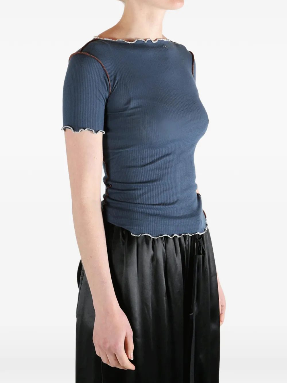 Baserange T-shirt met afwerking Blauw