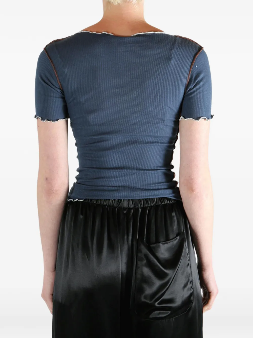 Baserange T-shirt met afwerking Blauw