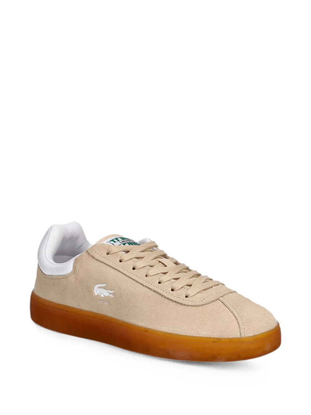 Lacoste Baseshot logo-patch gum-sole sneakers Beige