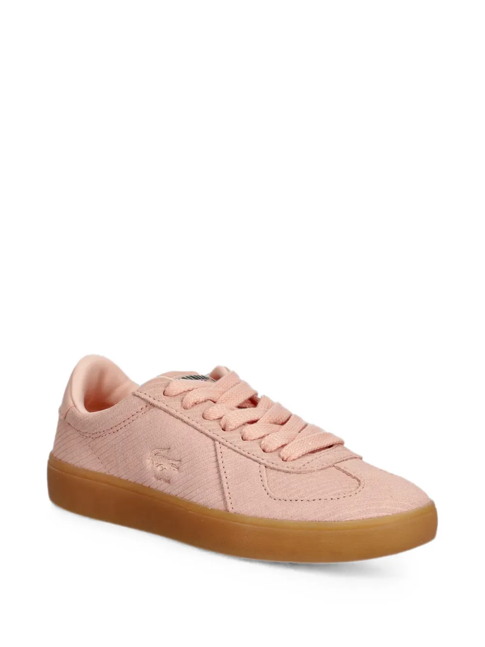 Lacoste Baseshot Pro ribbed-texture logo-patch sneakers Roze
