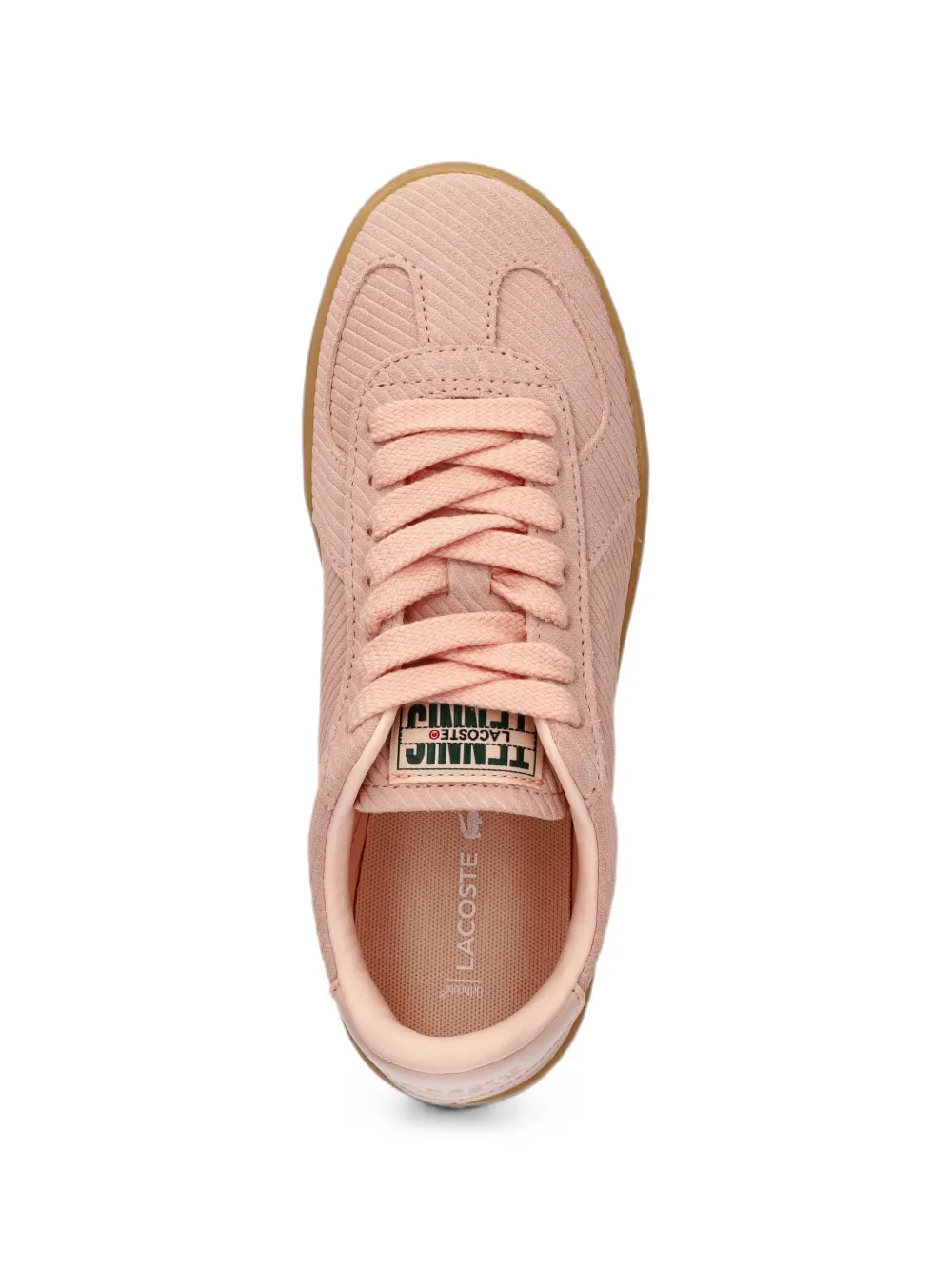 Lacoste Baseshot Pro ribbed-texture logo-patch sneakers Roze