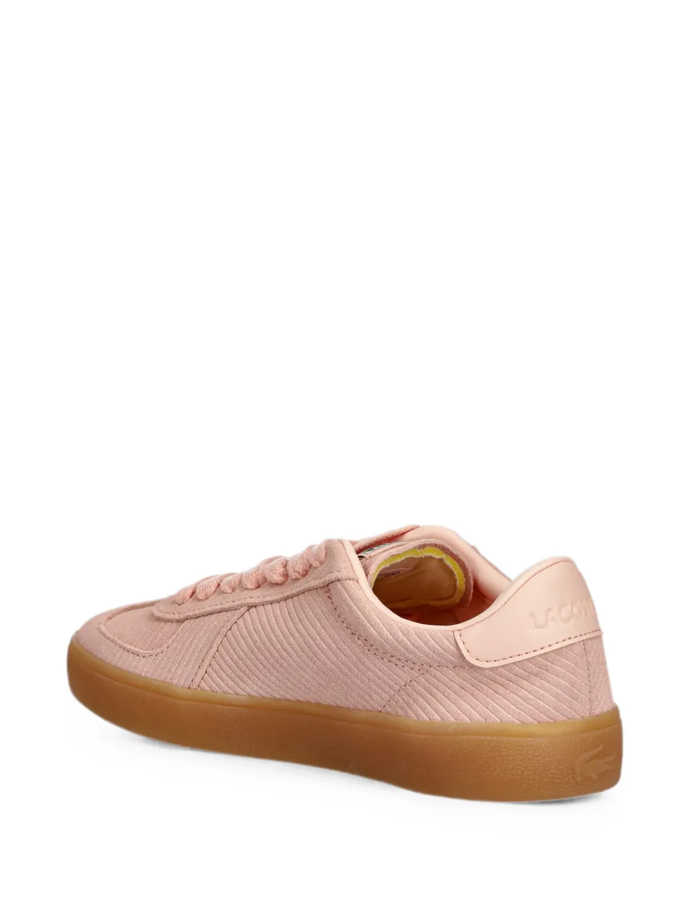 Lacoste Baseshot Pro ribbed-texture logo-patch sneakers Roze