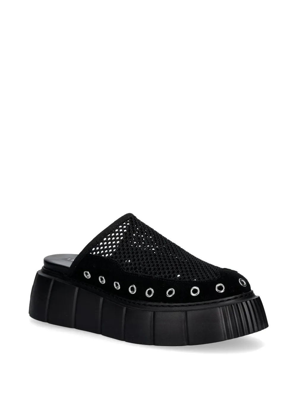 Inuikii Matilda eyelet-embellished mules Zwart