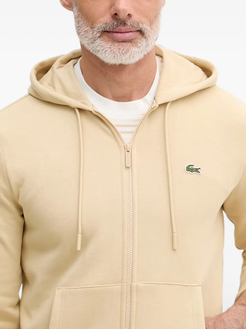 Lacoste Hoodie met logopatch Beige