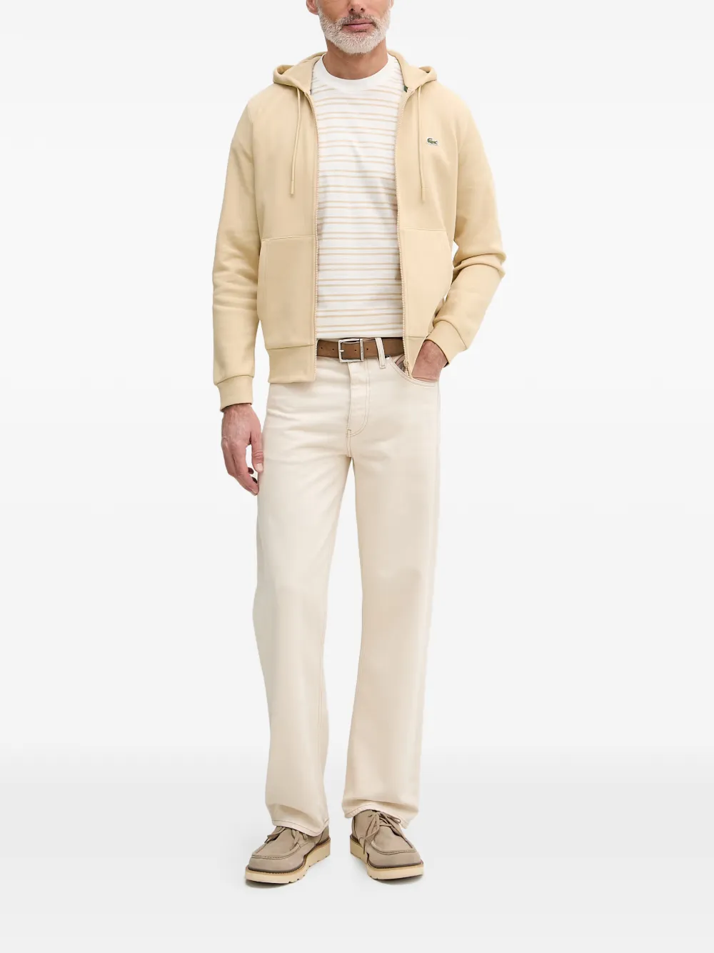 Lacoste Hoodie met logopatch Beige
