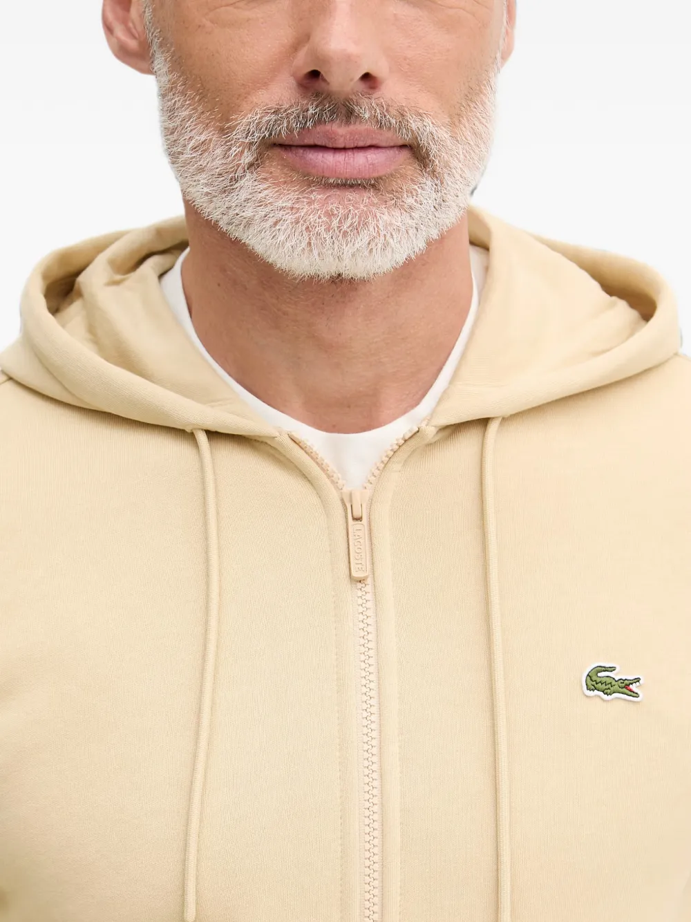 Lacoste Hoodie met logopatch Beige