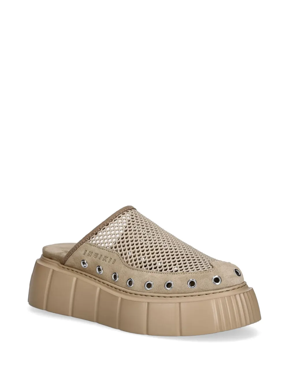 Inuikii Matilda eyelet-embellished mules Beige