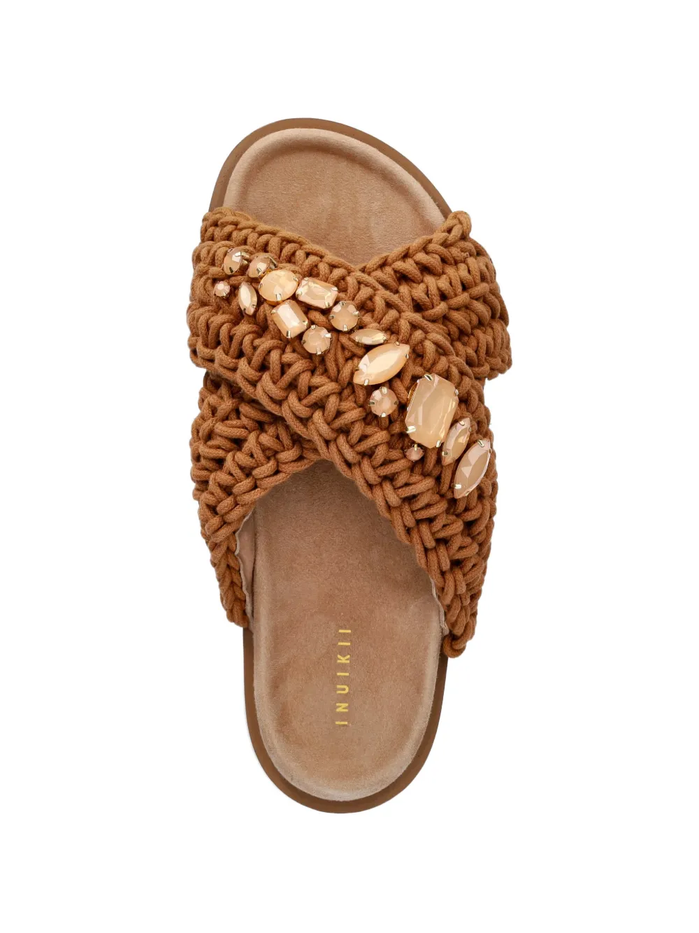 Inuikii Woven Stones crystal-embellished sandals Bruin