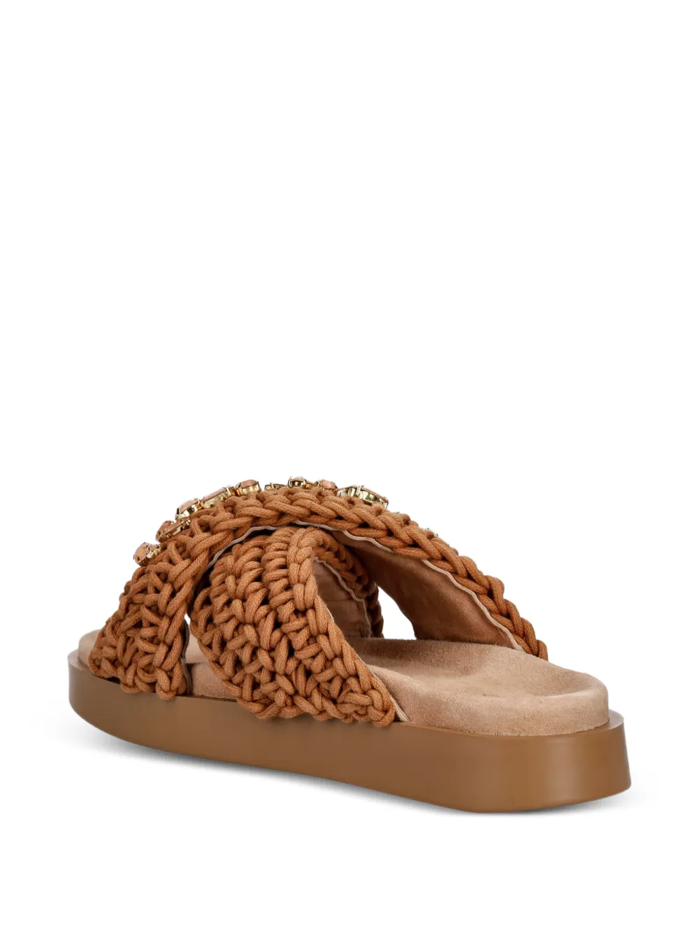 Inuikii Woven Stones crystal-embellished sandals Bruin