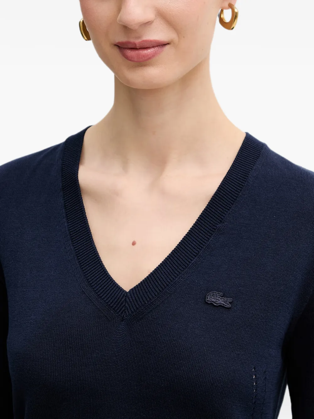 Lacoste Trui met logopatch Blauw