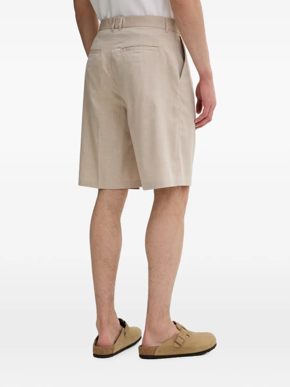 Les Deux Geplooide twill shorts Beige