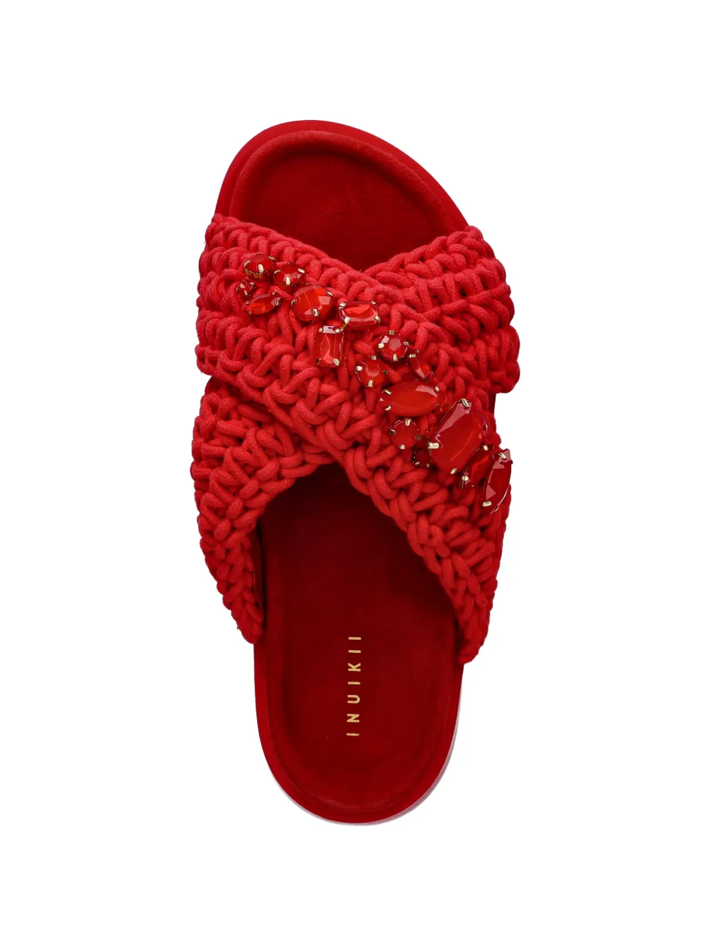 Inuikii Woven Stones crystal-embellished sandals Rood