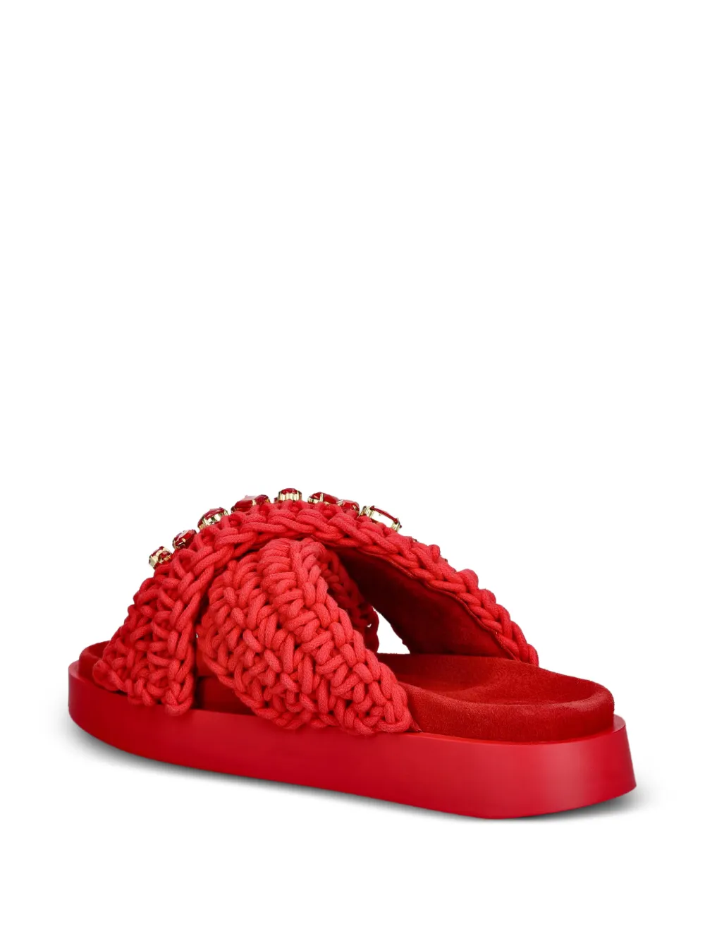 Inuikii Woven Stones crystal-embellished sandals Rood