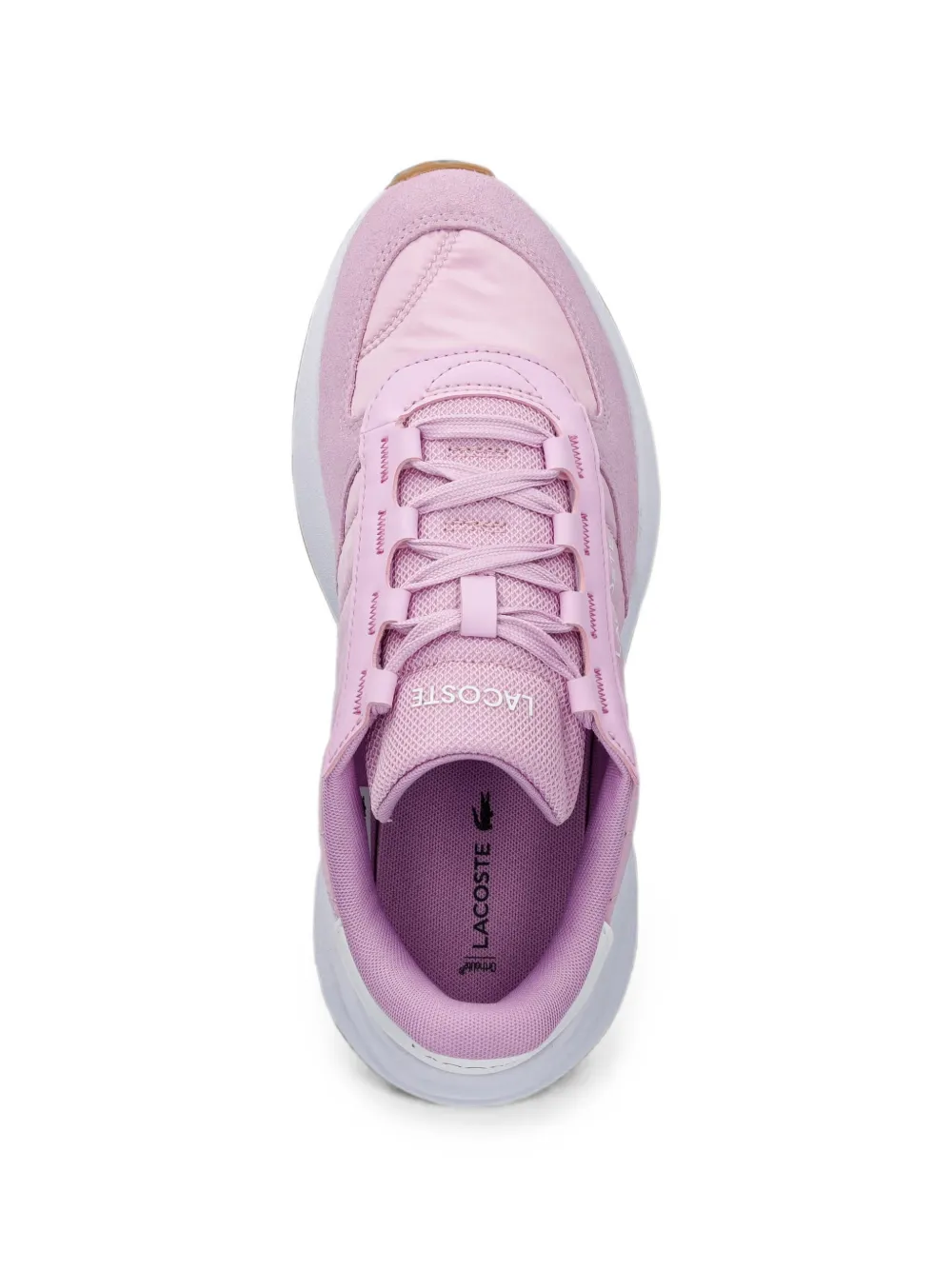 Lacoste Elite Active Evo quilted-effect suede-trim sneakers Roze
