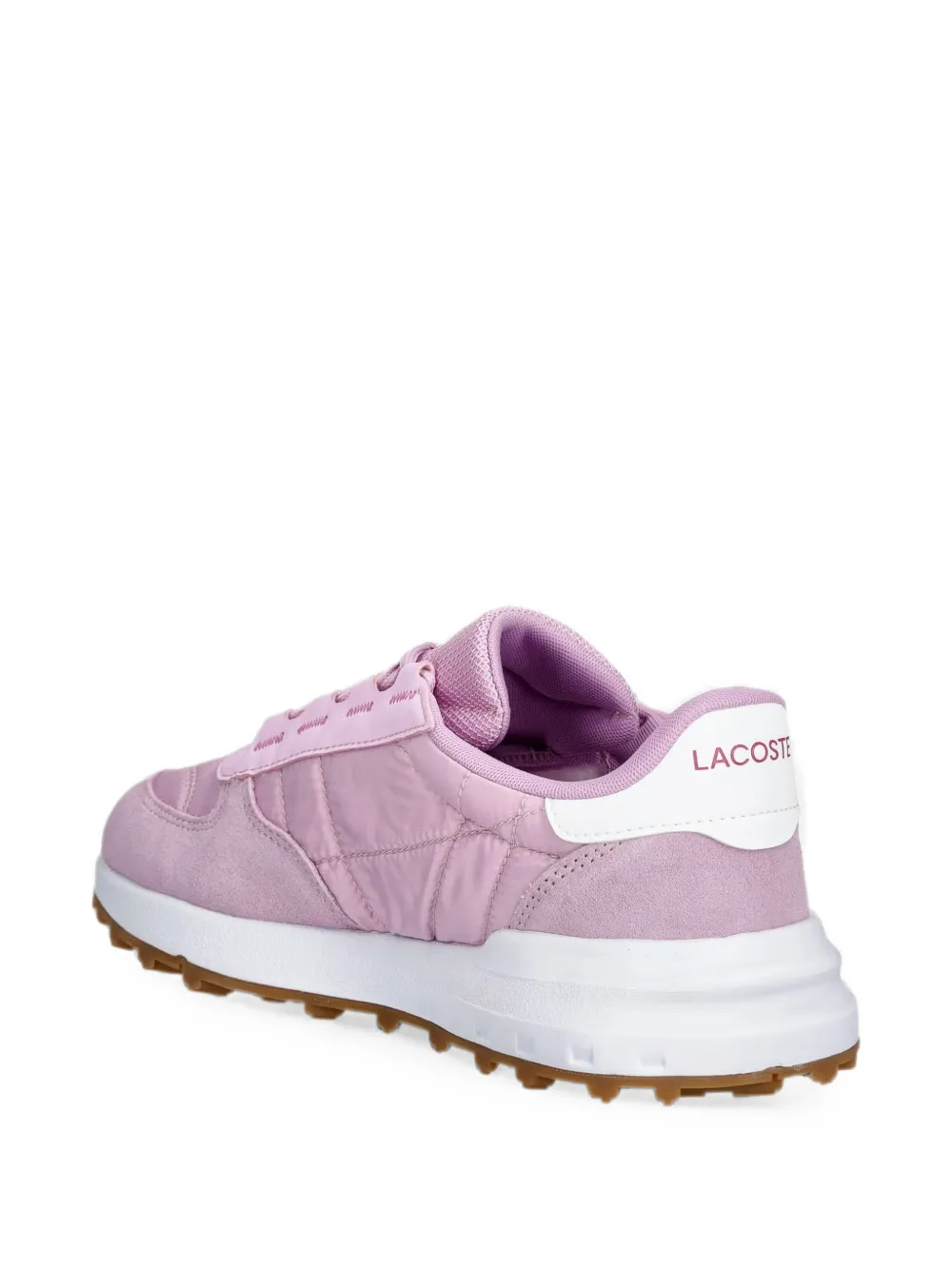 Lacoste Elite Active Evo quilted-effect suede-trim sneakers Roze