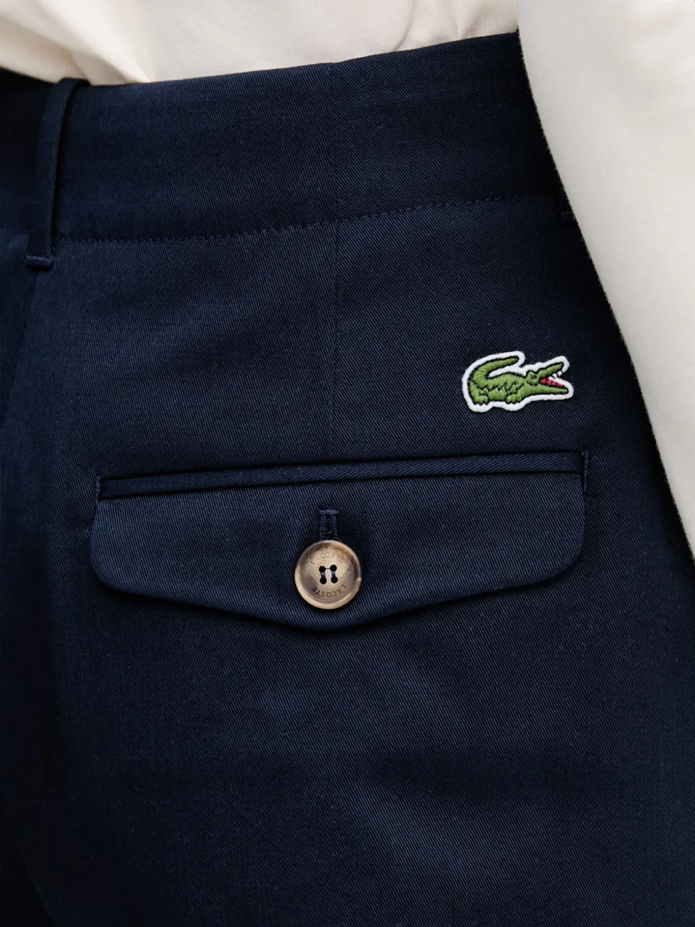 Lacoste Shorts met logo-patch en plooien Blauw