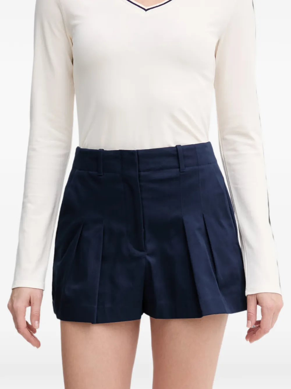 Lacoste Shorts met logo-patch en plooien Blauw