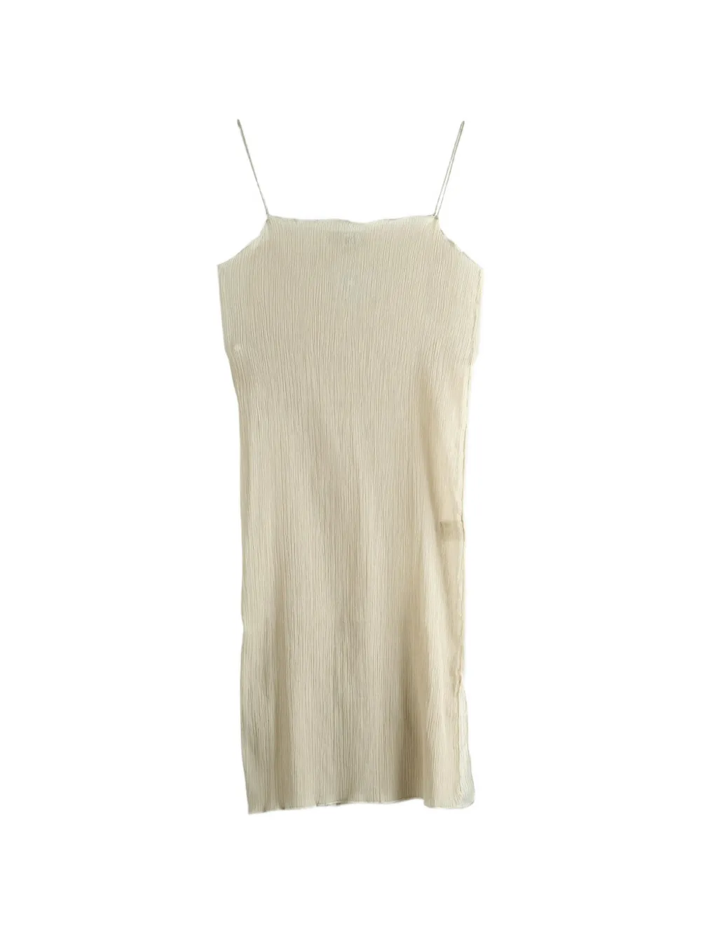 Baserange Sti Slip crinkled spaghetti-strap dress - Toni neutri