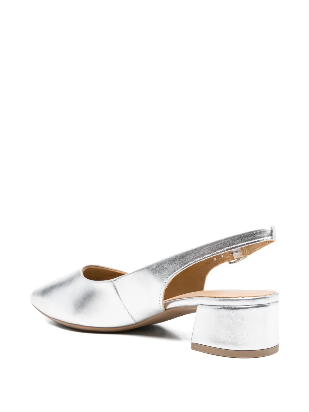 TAMARIS Leren slingback pumps Zilver