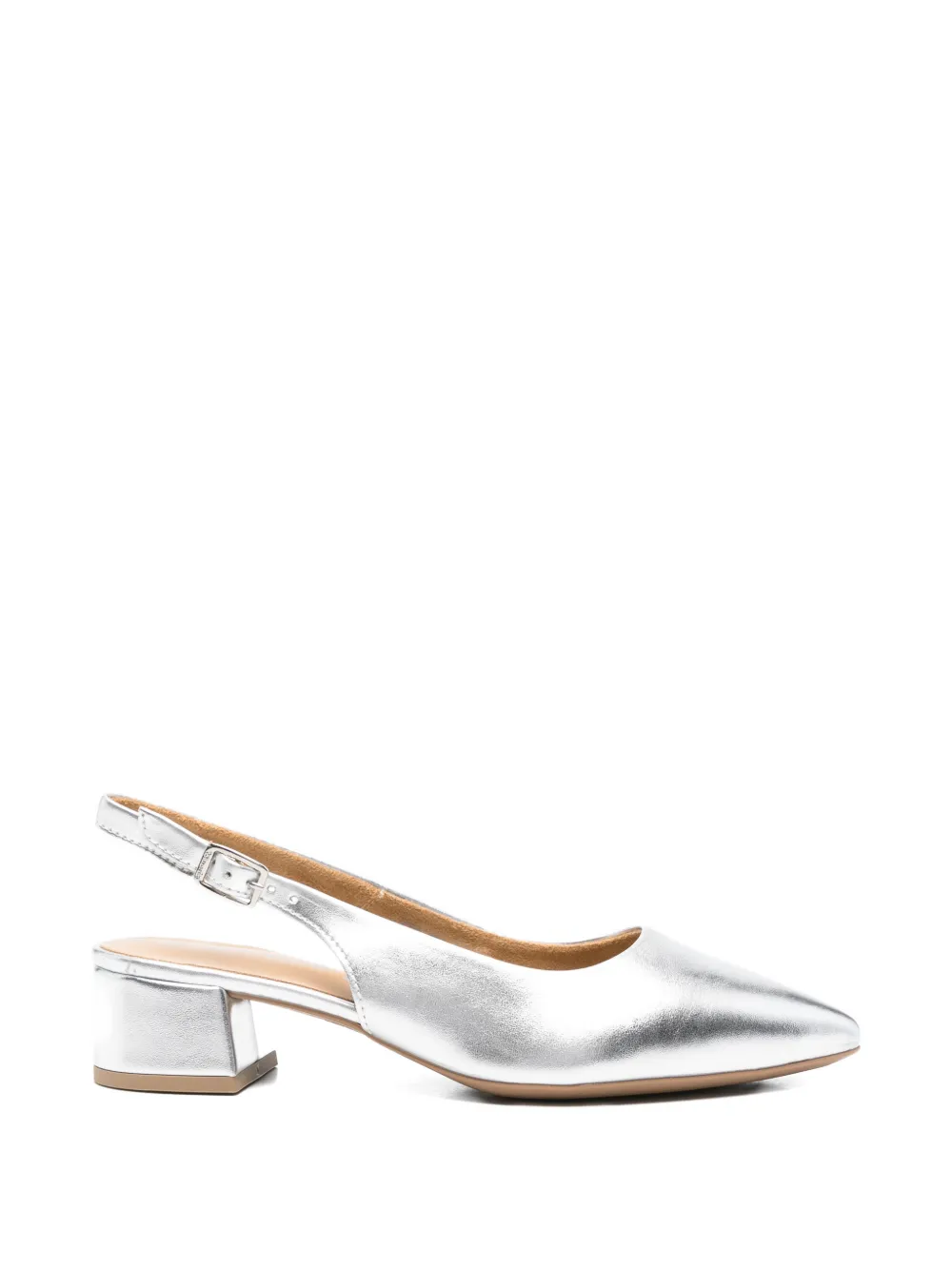 TAMARIS Leren slingback pumps Zilver