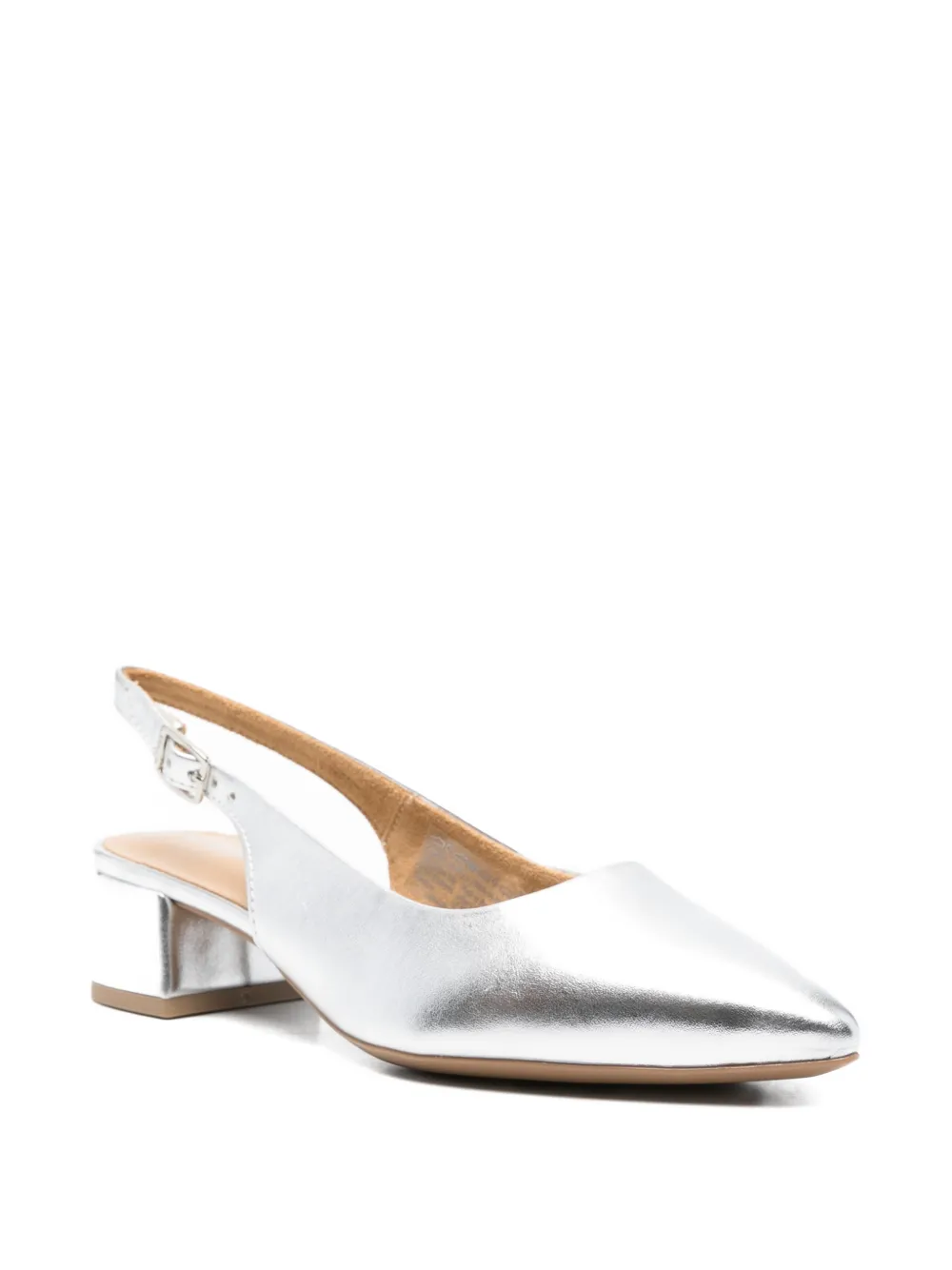 TAMARIS Leren slingback pumps Zilver
