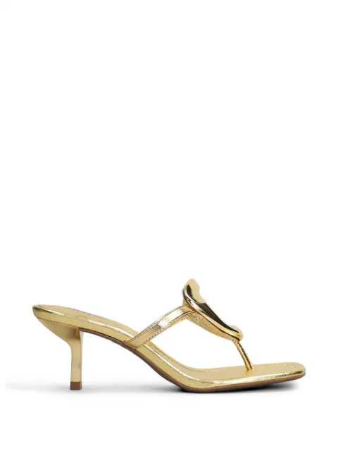 Arezzo sculptural-plaque thong-strap sandals
