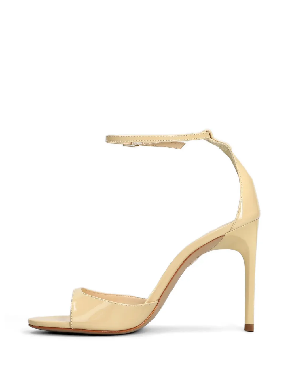Schutz 100mm Scarlett patent-finish heeled sandals Beige