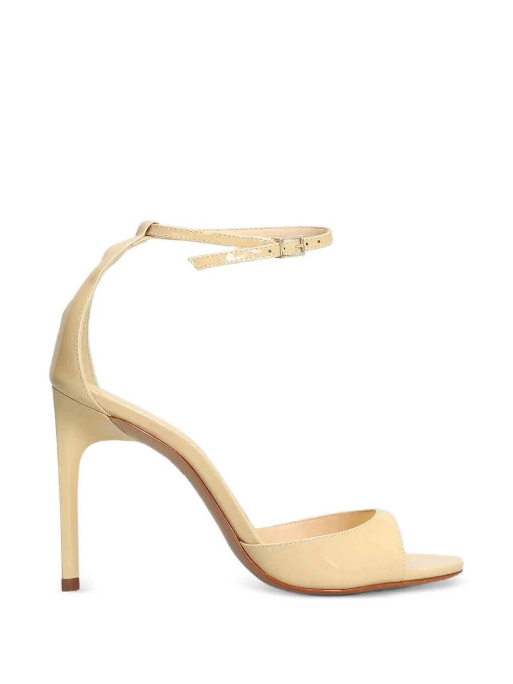 Schutz 100mm Scarlett patent-finish heeled sandals Beige