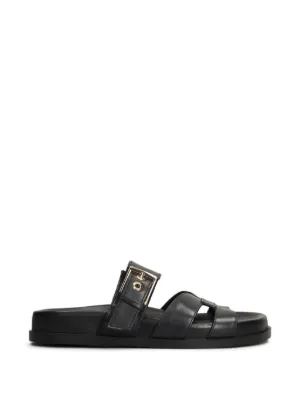 Ferragamo ヴァラリボン フラットサンダル | ブラック | FARFETCH JP