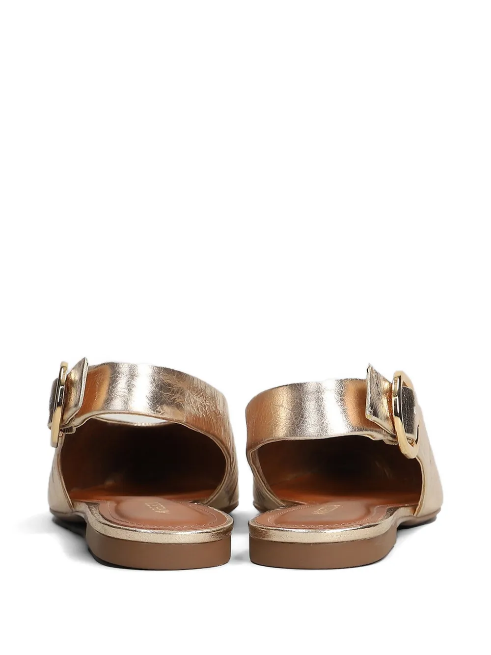 Arezzo buckle-fastening pointed-toe slingback ballet flats Goud