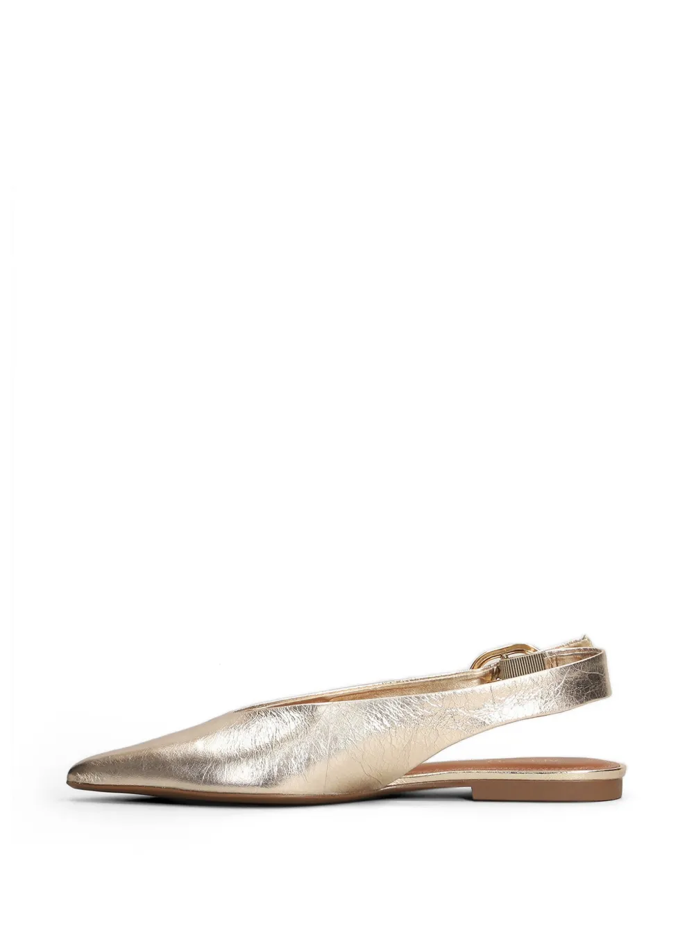Arezzo buckle-fastening pointed-toe slingback ballet flats Goud