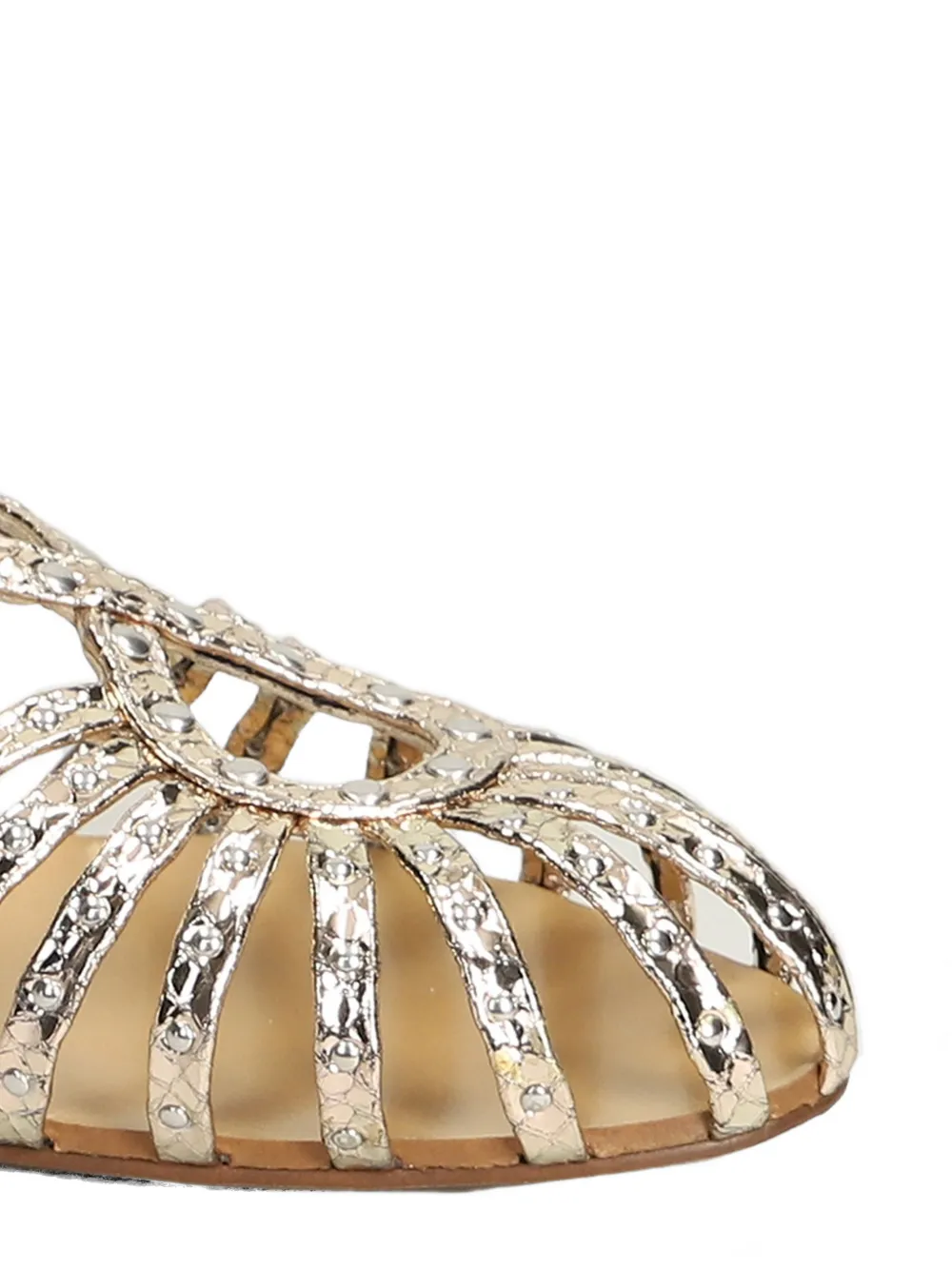 Anna F. snakeskin-effect studded sandals Goud