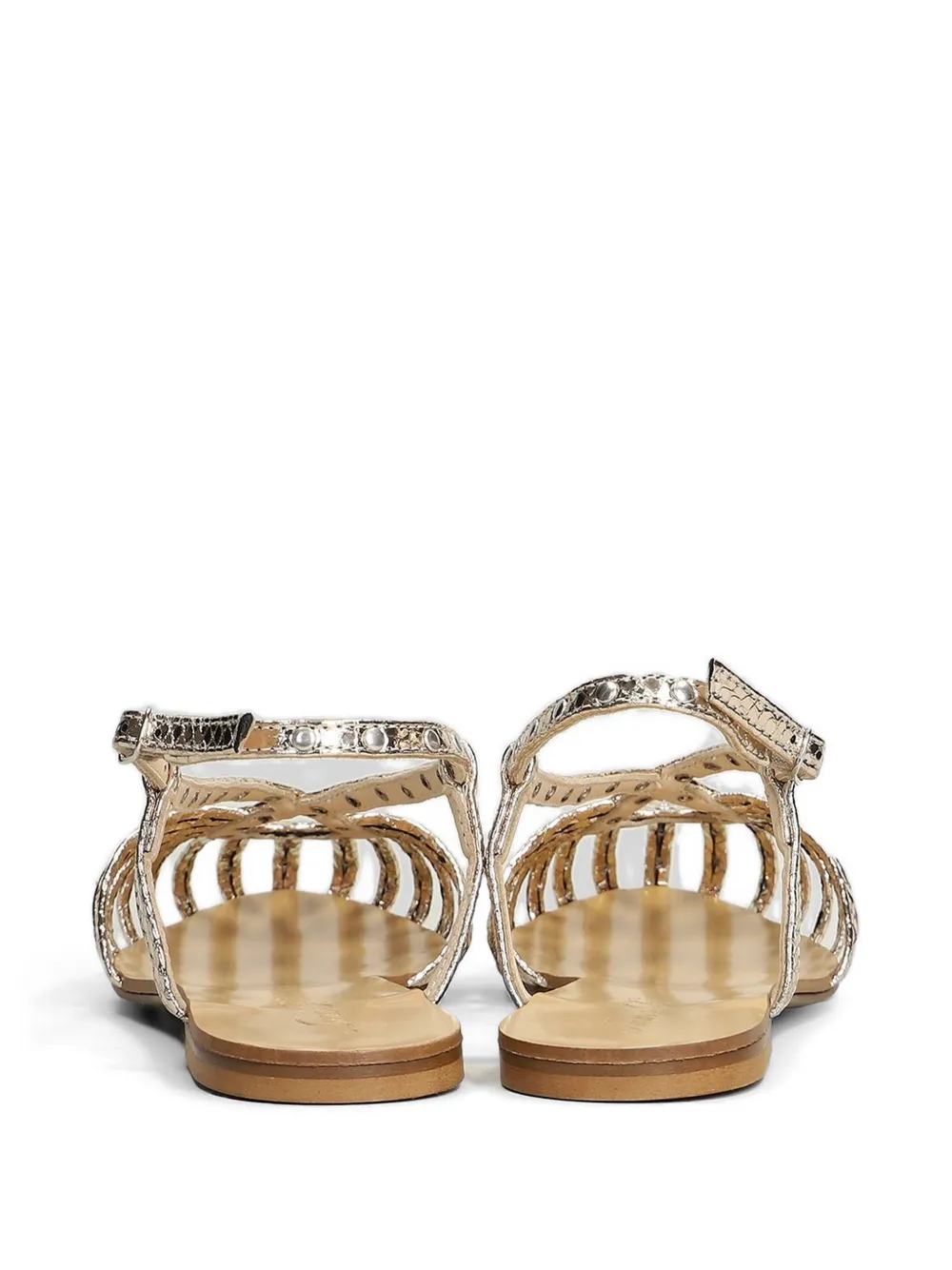 Anna F. snakeskin-effect studded sandals Goud