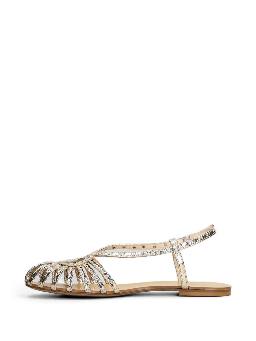 Anna F. snakeskin-effect studded sandals Goud