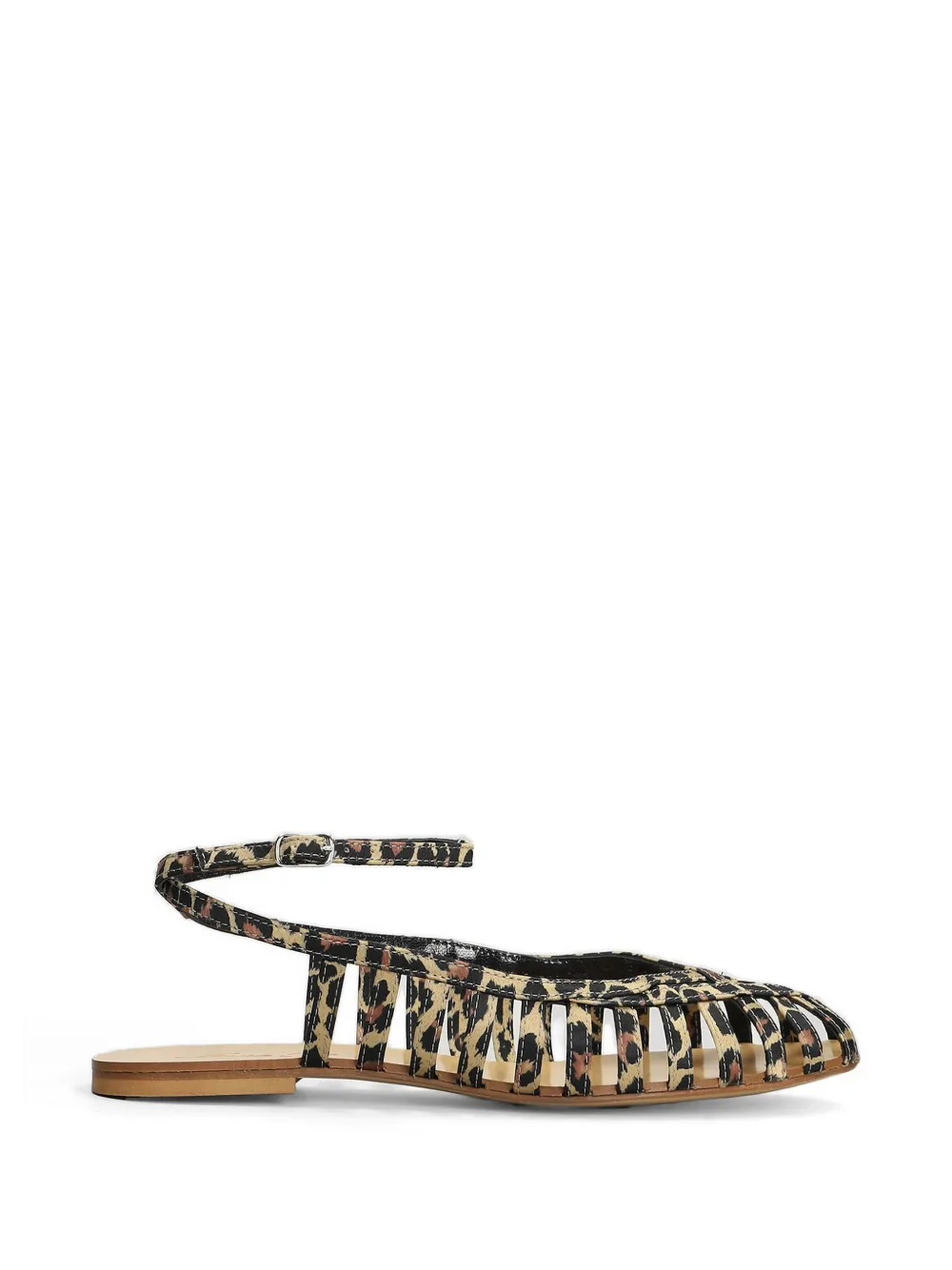 Anna F. animal-print cage sandals Beige