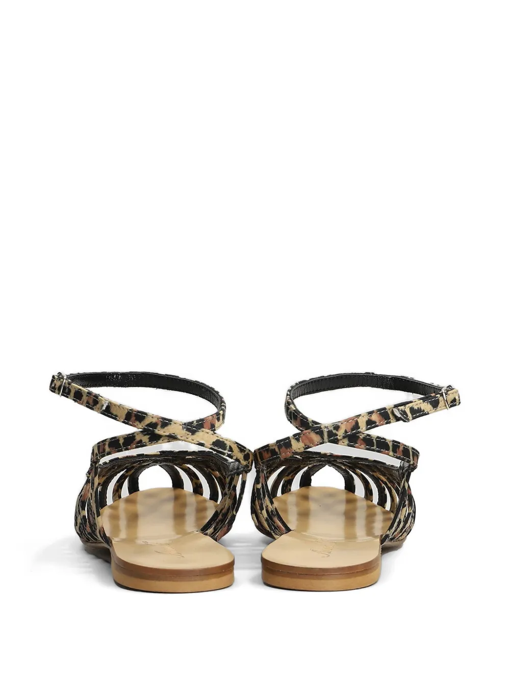 Anna F. animal-print cage sandals Beige