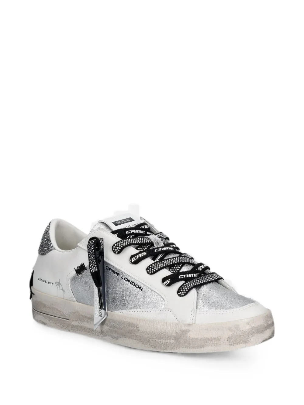 Crime London SK8 Deluxe glitter-detail sneakers Wit