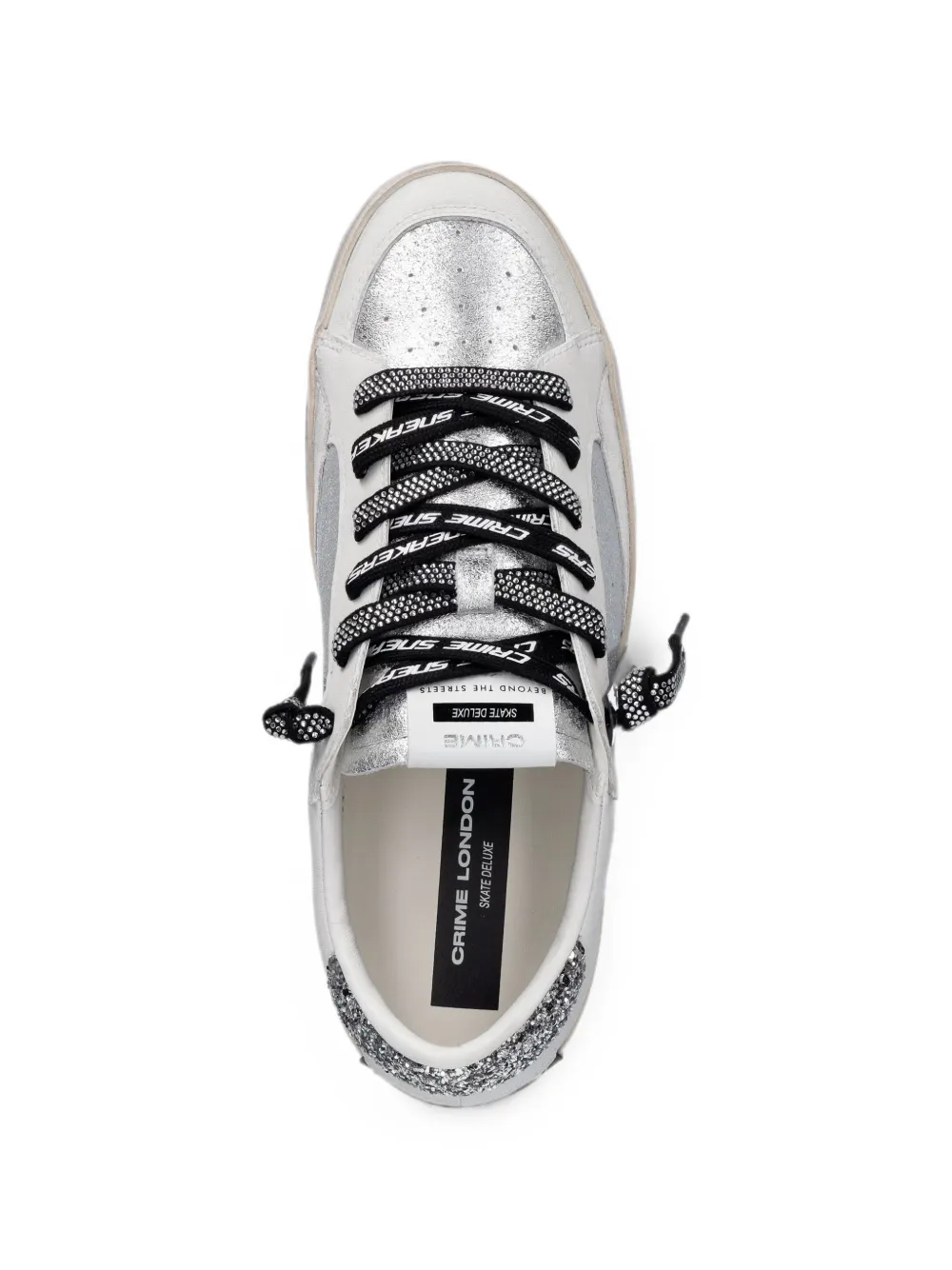 Crime London SK8 Deluxe glitter-detail sneakers Wit