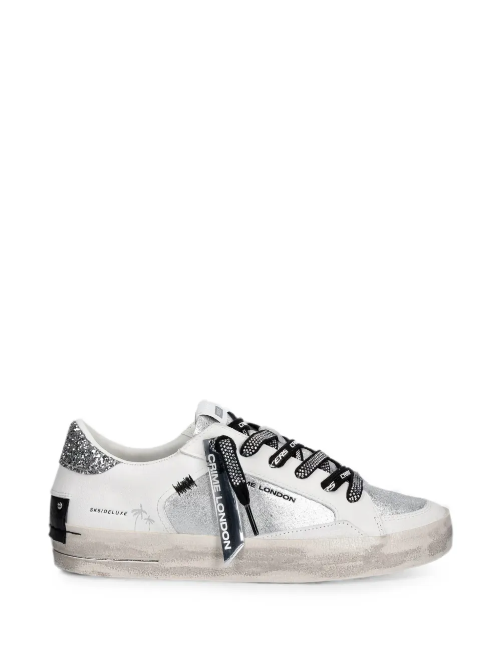 Crime London SK8 Deluxe glitter-detail sneakers Wit
