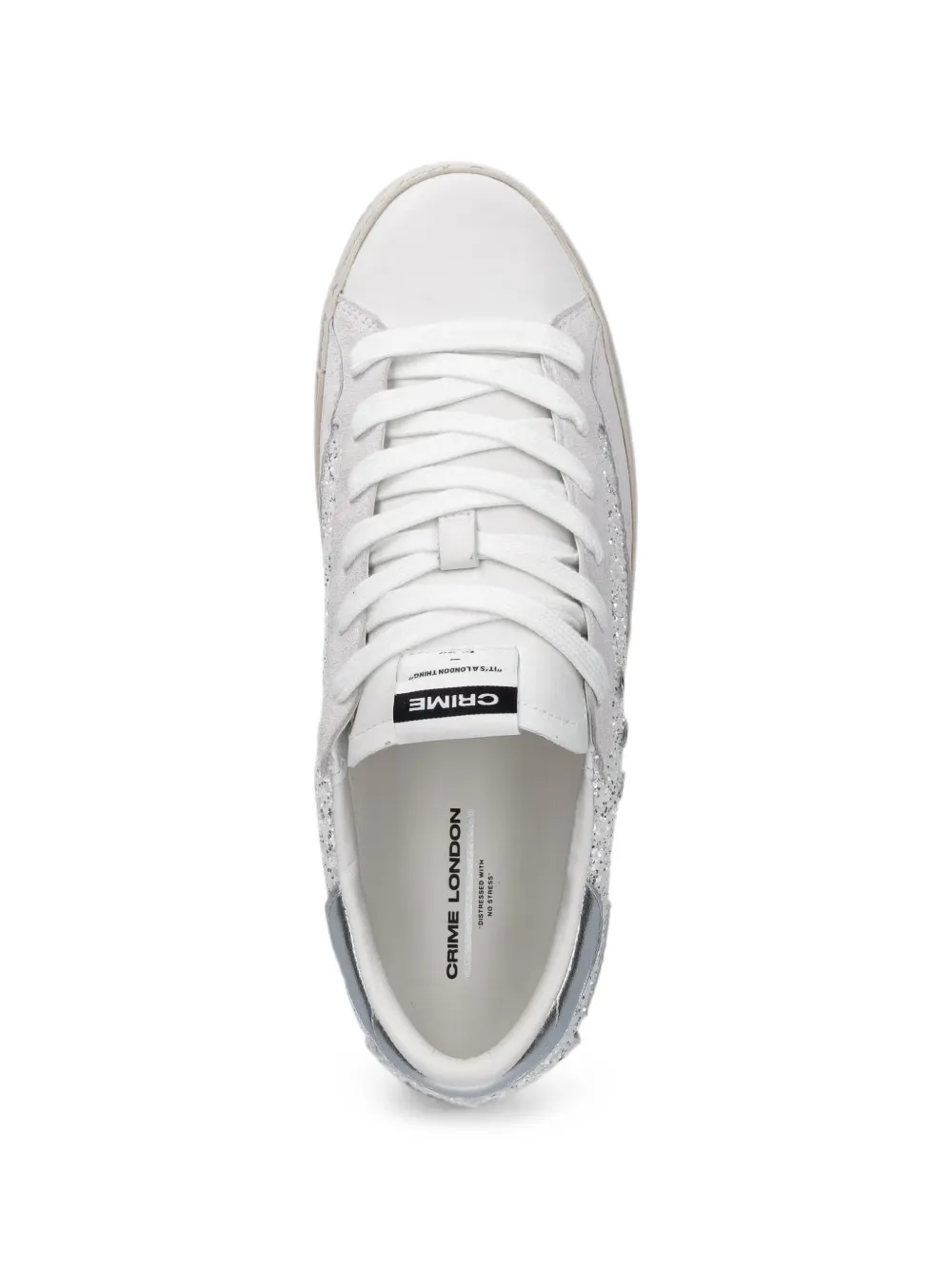 Crime London glitter-embellished leather sneakers Wit