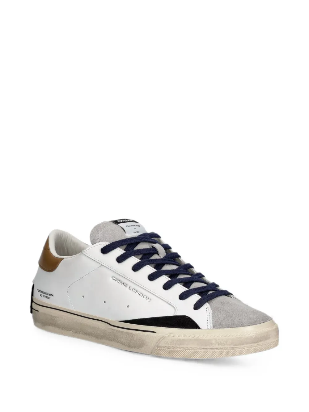 Crime London 2.0 distressed panelled sneakers Wit