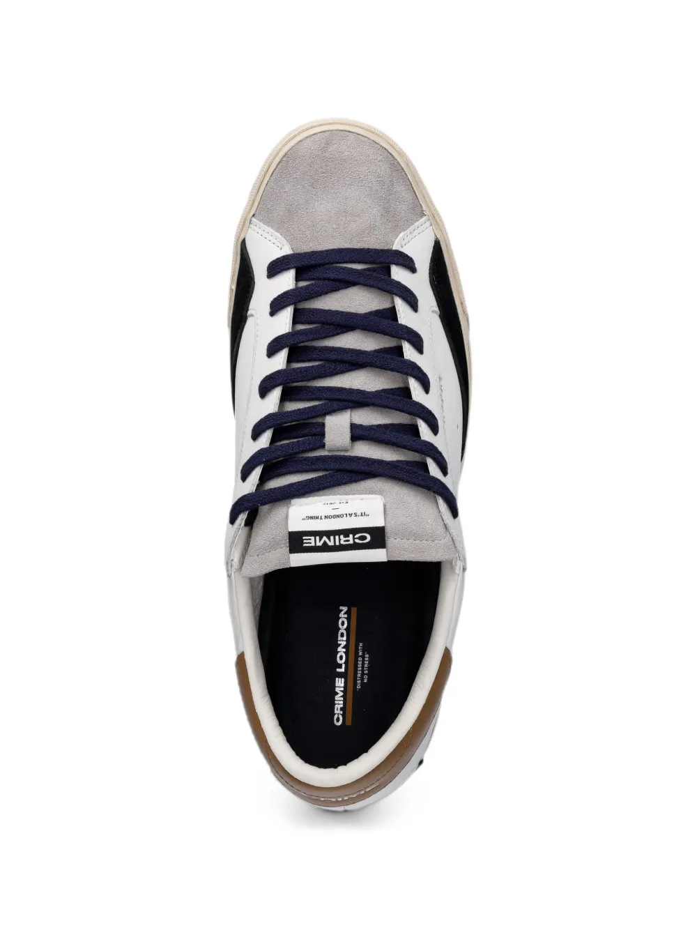 Crime London 2.0 distressed panelled sneakers Wit