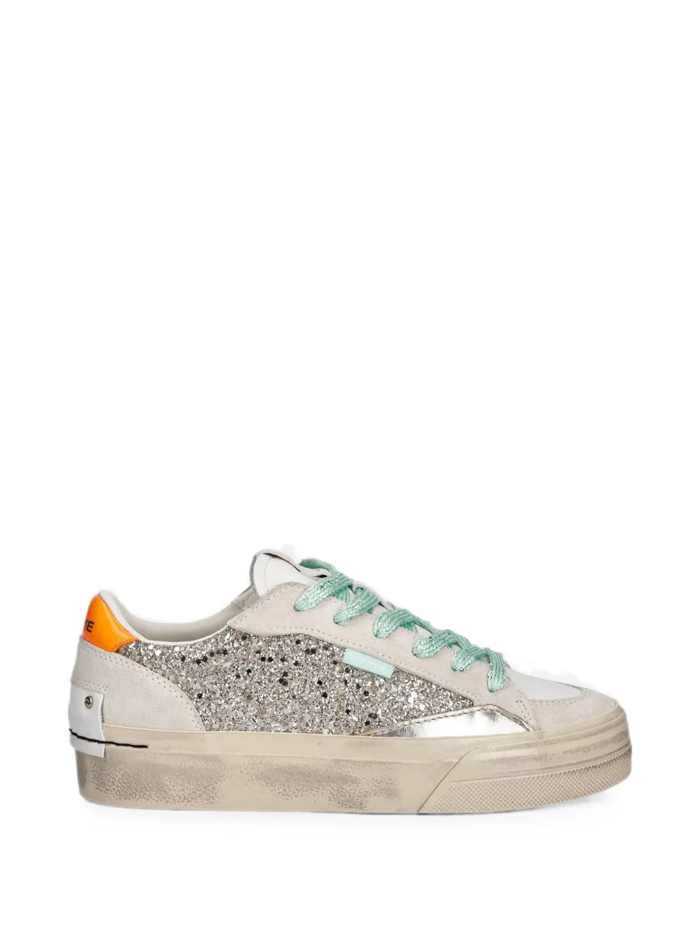 Crime London Soho glitter-detail panelled sneakers - Nude